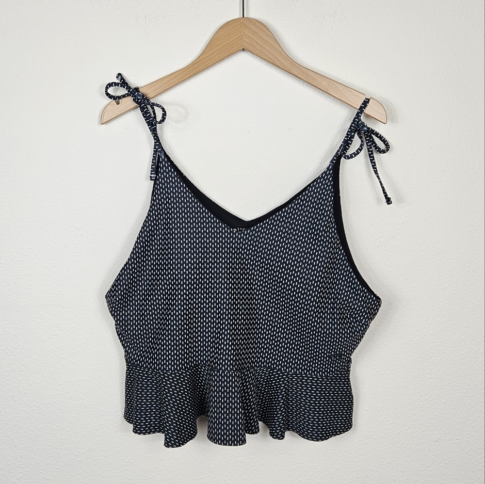 Albion Fit Tied Up Tankini Swim Top In Midnight Dash Size XXXL - Picture 2 of 7